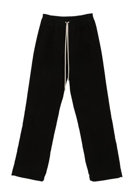 Black cotton-blend straight-leg trousers Rick owens - men RICK OWENS | RU02E1378TE09